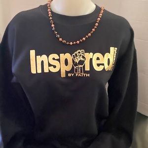 Large - GOLD FOIL Inspired By Faith Sweatshirt